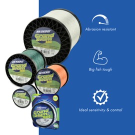 Hi-Seas Grand Slam Monofilament, 12 Pound Test, Fluorescent Yellow, 1/4-Pound Spool