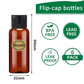 Apstaqeoo 6 Pack 50ml Plastic Travel Bottles with Flip Top Empty Squeeze Bottles, Refillable Travel Container with 1 Funnel and 6 Labels, TSA Approved for Liquids, Lotion