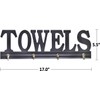 Decorative Towel Rack 4 Hooks Wooden Towels Holder for Bathroom