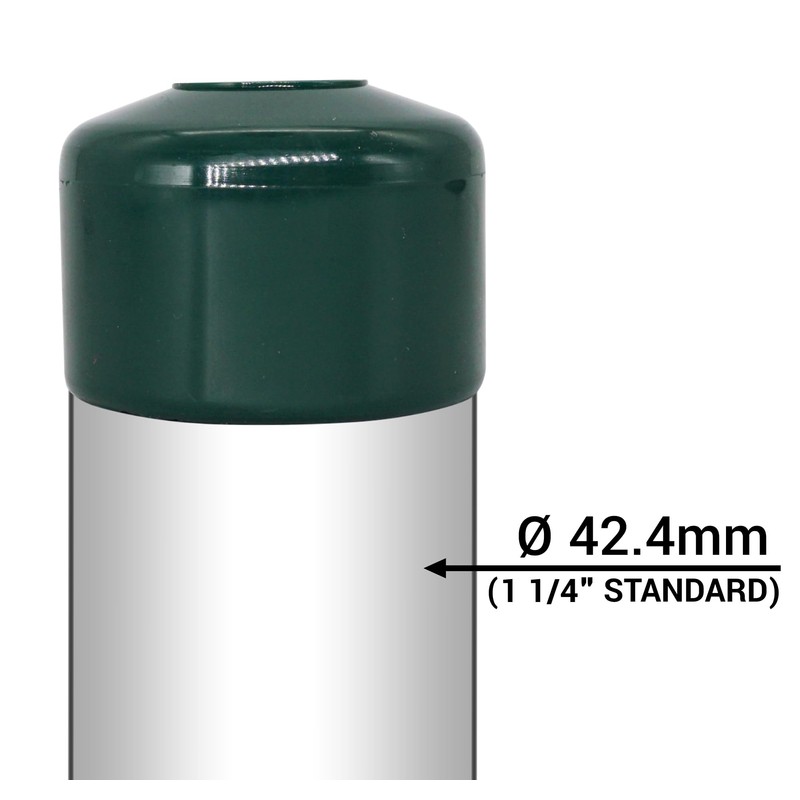SKIR'CO (6 pcs) Fence Post Caps, Round 42.4 mm Green