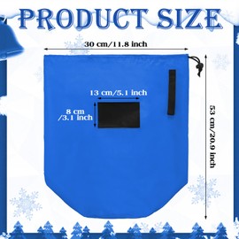 Bulyoou 3 Pcs 21 x 12 Inch Christmas Inflatable Decorations Storage Bag with Drawstring Waterproof Christmas Storage Containers for Holiday Xmas Ornaments Accessories Gift Organizer (Blue)
