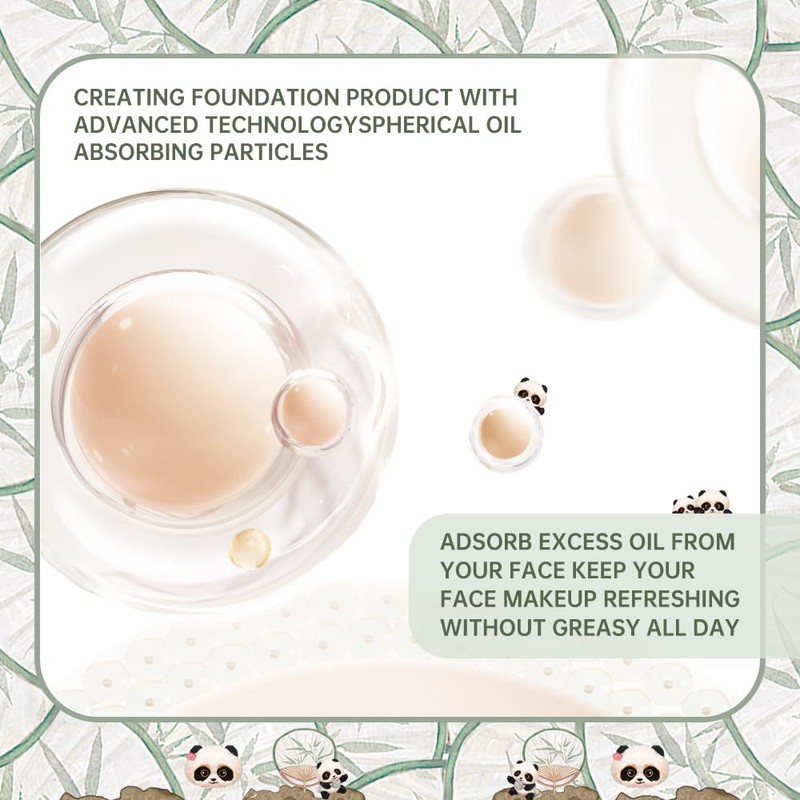 CATKIN Panda Land Air Cushion Foundation with Full Coverage, Breathable,