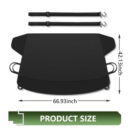 Nomocale 1 PC Car Windshield Cover, 66.9" / 170 cm x 42.1" / 107 cm Thickened Oxford Cloth Snow Cover, Anti-Freeze and Anti-Frost Car Protective Cover, Universal for Most Cars (Black)