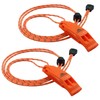 admecoo Emergency Whistles (2 Pack) | Loud Pealess Plastic Survival