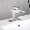 AVSIILE LED Bathroom Sink Faucet, Brushed Nickel Waterfall Single Hole