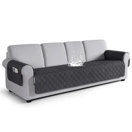 VANSOFY Couch Cover, Waterproof Sofa Covers Washable Slipcover Furniture Protector Couch Seat Covers Non-Slip Couch Cover for Dogs, Pets(Oversized Sofa, Charcoal Gray)