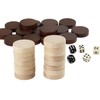 Amerous Wooden Checkers Pieces Nature Wood Backgammon Pieces with Drawstring