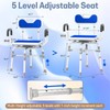 360° Swivel Shower Chair, 550 lbs Capacity, Removable Back and