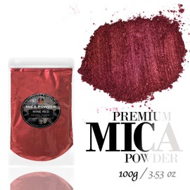 Wine Red Mica Powder for Epoxy Resin 100g / 3.5oz. Sealed Bag- TECHAROOZ 2 Tone Resin Dye Color Pigment Powder for Lip Gloss, Nails, Colorant for Slime Bath Bombs Soap Making & Polymer Clay
