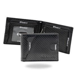 Glamicci Money Clip Wallet for Men | Slim Wallet for Men & RFID Blocking Leather Card Holder | Minimalist Wallet for Men (RGTW1) (CarbonFibre Black)