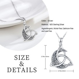 Celtic Moon Urn Necklace for Ashes 925 Sterling Silver Cremation Jewelry for Ashes Crescent Moon Pendant Necklace Irish Celtic Knot Memorial Jewelry Gift for Women Men, Sterling Silver, No Gemstone