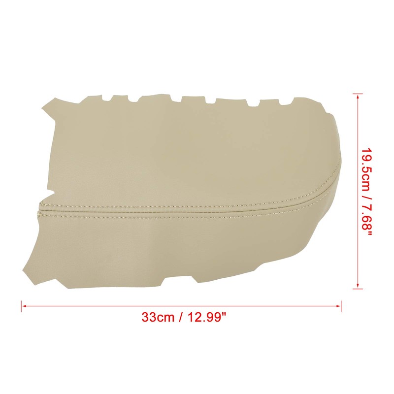X AUTOHAUX Pair Beige Microfiber Leather Door Panel Armrest Cover