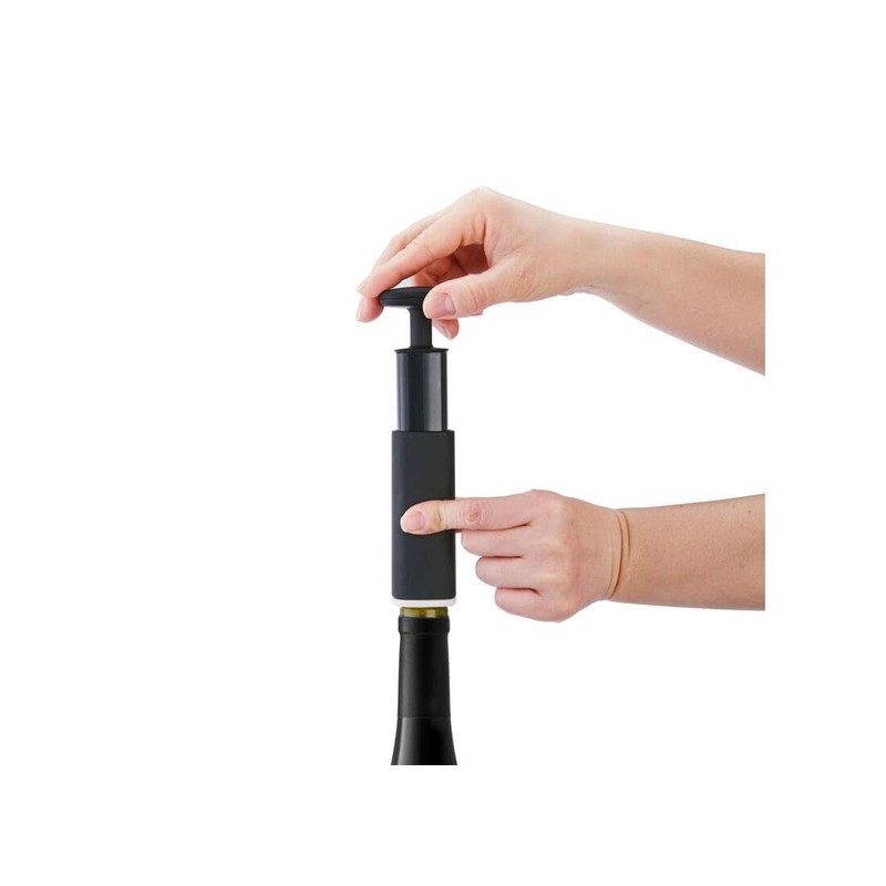 Houdini Wine Vacuum Preserver, 6"x 4"x 7", Black