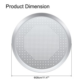 sourcing map Pizza Screen, 11.4" Restaurant-Grade Aluminum Round Pizza Baking Screen with Holes Seamless for Pizza Party Kitchen Restaurant Cooking, Silver Tone