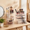 Canchiing Acrylic Makeup Organizer Set, 360 Rotating Makeup Organizer, Clear