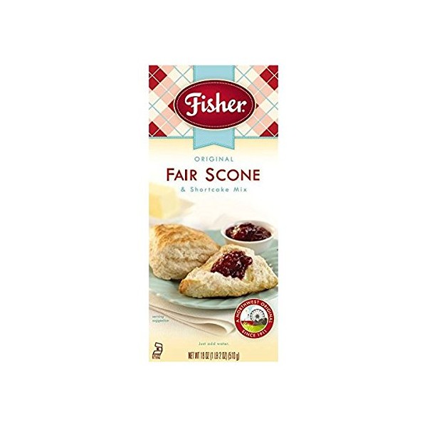 Fisher All Natural Original Fair Scone and Shortcake Mix, 18 Ounce Bag, Pack of 3