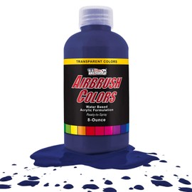 US Art Supply Phthalo Blue Transparent Acrylic Airbrush Paint 8 oz.