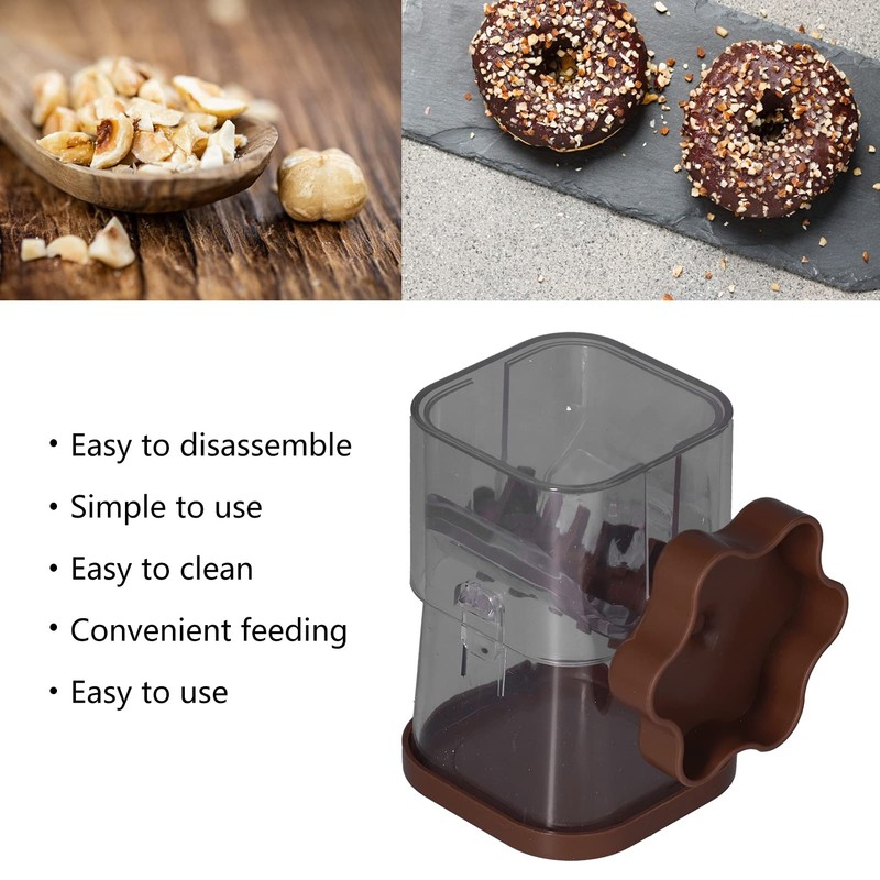 Effortless Nut Mill with Hand Crank Chops Almonds, Hazelnuts and