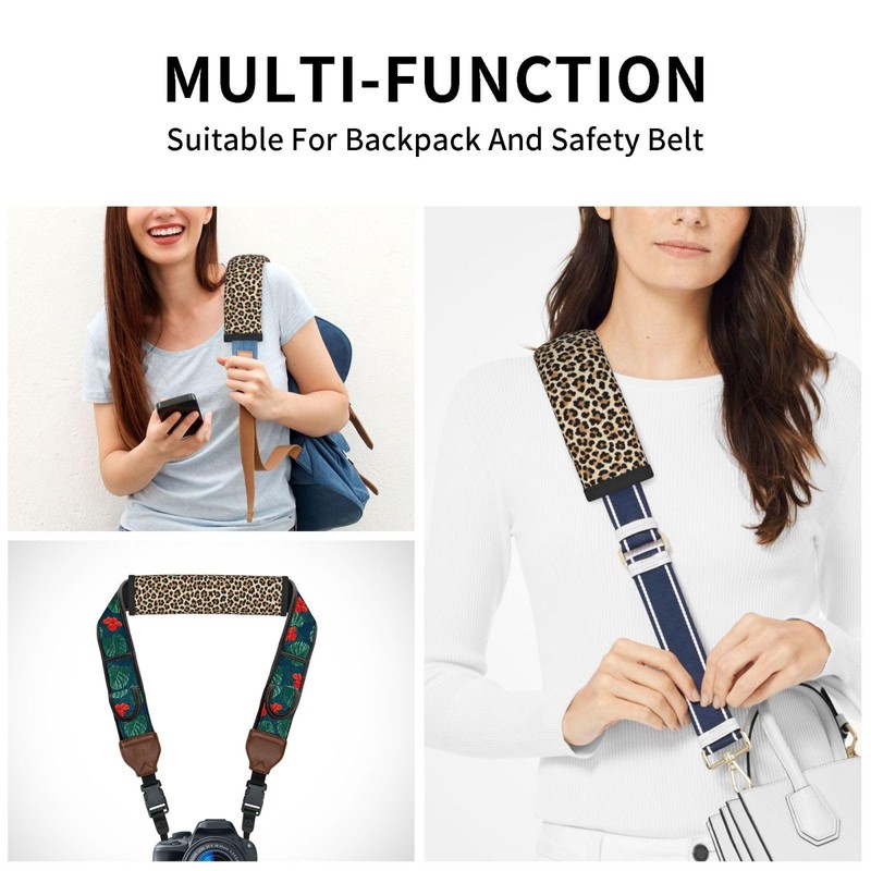 2 Pack Seatbelt Covers with Leopard Pattern Soft Shoulder Pad