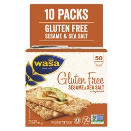 Wasa Gluten Free Sesame & Sea Salt Crispbread, 6.1 oz (Pack of 10)