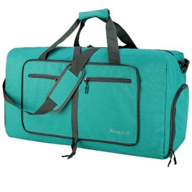 Woogwin Travel Duffel Bag Large Foldable Waterproof Overnight Bag for Beach Swim Bags Pool Sports Gym (60L SnowGreen)