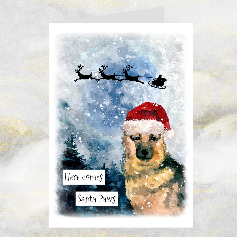 German Shepherd Dog Christmas Card