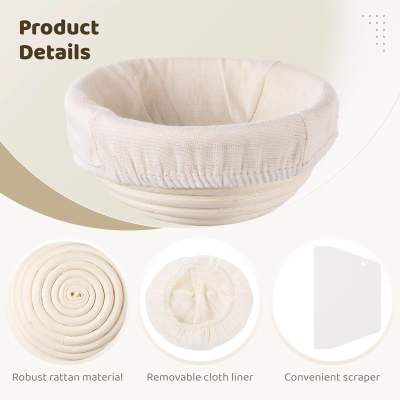Mini Banneton Basket, Pack of 10 Proofing Basket, Banneton Bread