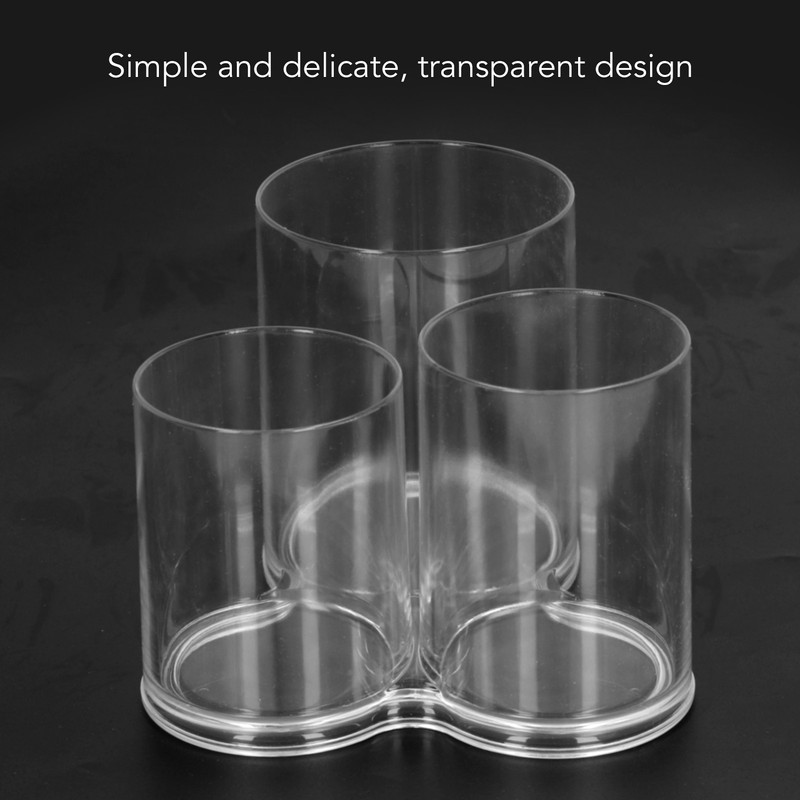 Clear Round Plastic Makeup Container Transparent Cylinder Makeup Brush Holder