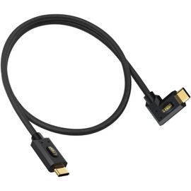 Poyiccot 240W USB C to USB C Cable 2ft, 40Gbps USB C Right Angle Cable, Right Angle USB 4 Cable for Thunderbolt 4 Cable with 8K@60Hz Video, 90 Degree USB C Cable for Phone MacBook Surface Pro