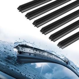 RiuCrepian Pack of 6 Windscreen Wiper Rubber, Sold by the Metre, Universal Windscreen Wiper Rubber, Replacement for All Windscreen Wipers (800 mm)