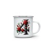 MAXIKIWI Langlebige Emaille-Kaffee- oder Tee-Camping-Tasse für drinnen und draußen, Alphabet