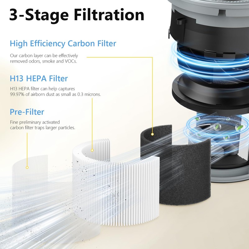 GoKBNY 2-Pack BW302 True HEPA Replacement Filter Compatible with LUNINO