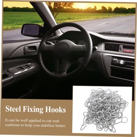 COLLBATH Safety Hooks for Car Seat Covers – Pack of 100 Interior Installation of Seat Cover Hooks Practical Car Headrest Holder S Ring Suspension for Car Rear Seat Covers 28 mm