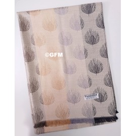 GFM® Pashmina Style Scarf - Feather - Creamy Gold - (Pash-2017-SN)