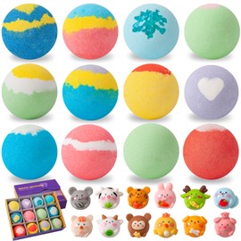 Bath Bombs Bath Bombs 12 Pieces Bath Bombs for Kids with Surprise Toy Inside, Organic Bath Bombs with Rich Bubbles, Gifts for Boys and Girls 3-15 Years
