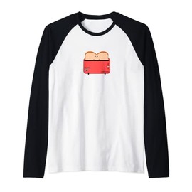 Cute Toast Giving Warm Hugs in Toaster Raglan Baseball Tee