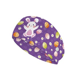 LedBack Easter Bunny Eggss Headbands with Button for Face Masks Elastic Turban Head Wraps Easter Decor Hair Band for Women Men Stretch Headwraps for Sports