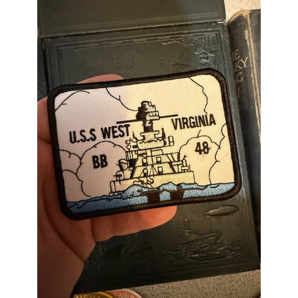 USS West Virginia BB-48 Patch 4"x3" – Plastic Backing/Sew On