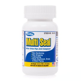 ComStar Multi Seal, Teflon Pipe Joint Sealant, Ensures Leak-Proof NPT Thread Connections, Compatible with Metal & Plastic Pipes, Withstands -60°F to 450°F, Handles 2500 PSI Pressure (White, 1/4 Pint)