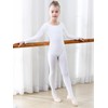 Soudittur Ballet Leotard, Girls' Long Sleeve, Children's Ballet Leotard, Cotton