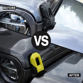 Voodonala for Jeep JL ABS Hood Latches Buckle Decor Trim Protction Cover for 2018-2022 Jeep Wrangler JL JLU,Yellow 2pcs