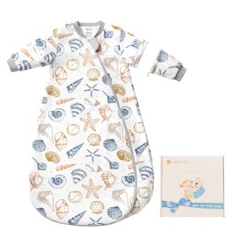 usbettas Removable Long Sleeve Sleep Sack for Babies 18-24 Months, 2-Way Zipper Summer Sleep Sacks with Roomy Leg Space, Soft Comfy Baby Wearable Blankets, 1.0 Tog, Ocean Explorer