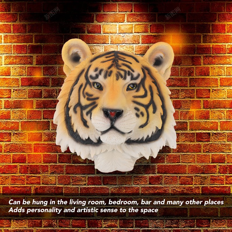 3D Simulation Animal Head Statues Wall Decor Resin Unique Exquisite