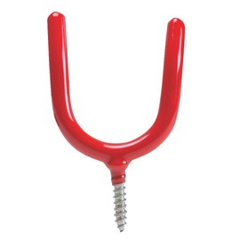 AIYoo Screw-in Hooks Storage Shed Garage Utility Hook Multi-Purpose Hooks Set Heavy Duty Wall Mount Vinyl Coated Storage Household Hooks for Garden Tools Shovels Rakes Red Pack of 10