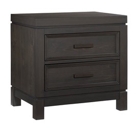 Soho Baby Manchester Premium Soft Closing 2-Drawer Nightstand, Smooth Black Iron
