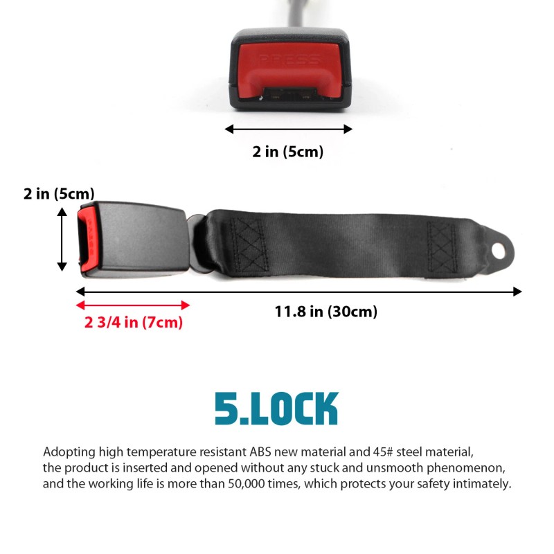 MGT 3.6M 3 Point Retractable Adjustable Car Seat Belt For