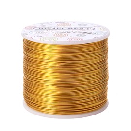 BENECREAT 20 Gauge 770FT Aluminum Wire Anodized Jewelry Craft Making Beading Floral Colored Aluminum Craft Wire - Light Gold