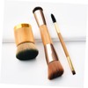 Ipetboom 3pcs Bamboo Handle Nylon Bristles Powder Brush for Cosmetics