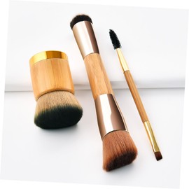 Ipetboom 3pcs Bamboo Handle Nylon Bristles Powder Brush for Cosmetics for Daily and Professional Makeup for Women