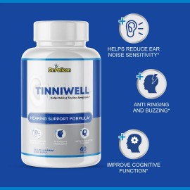 Pelican Vitamins Tinniwell- Hearing Support- 3 Bottles- 180 Capsules